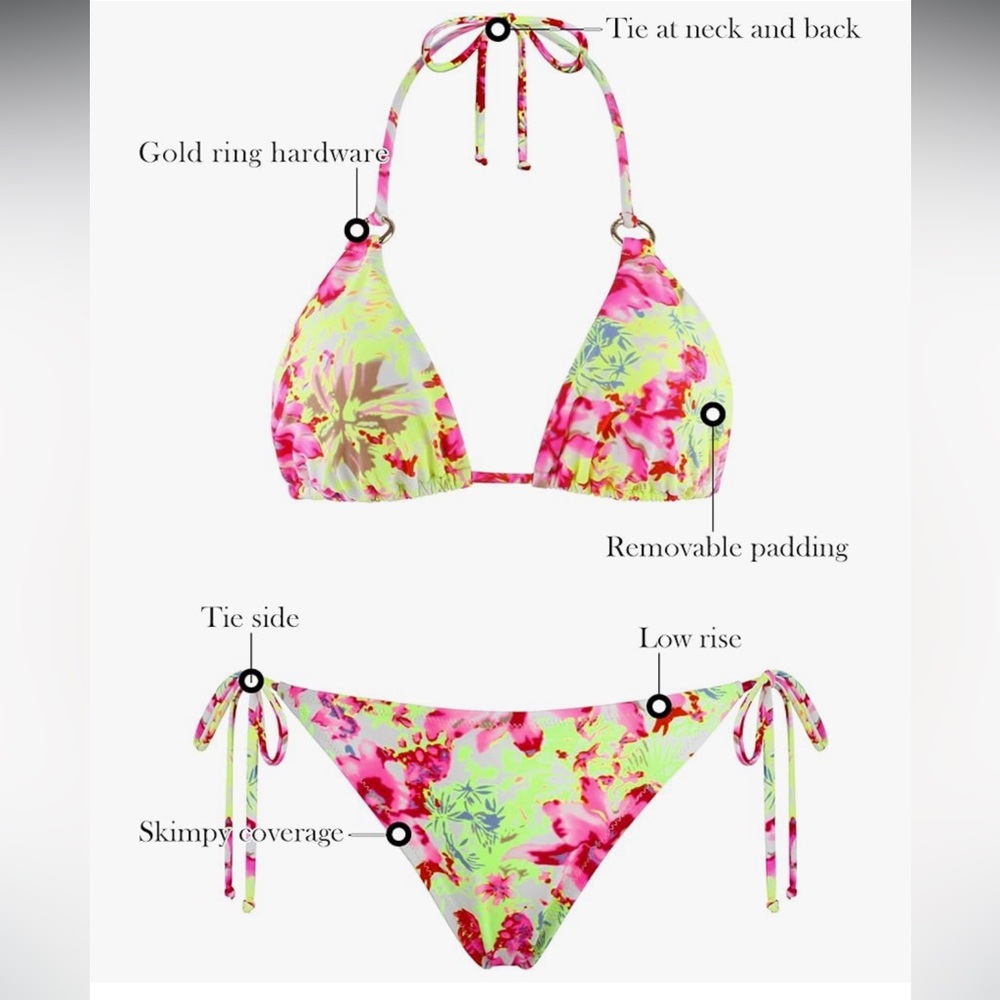 RELLECIGA Pink and Yellow Floral Bikini - Picture 11 of 11